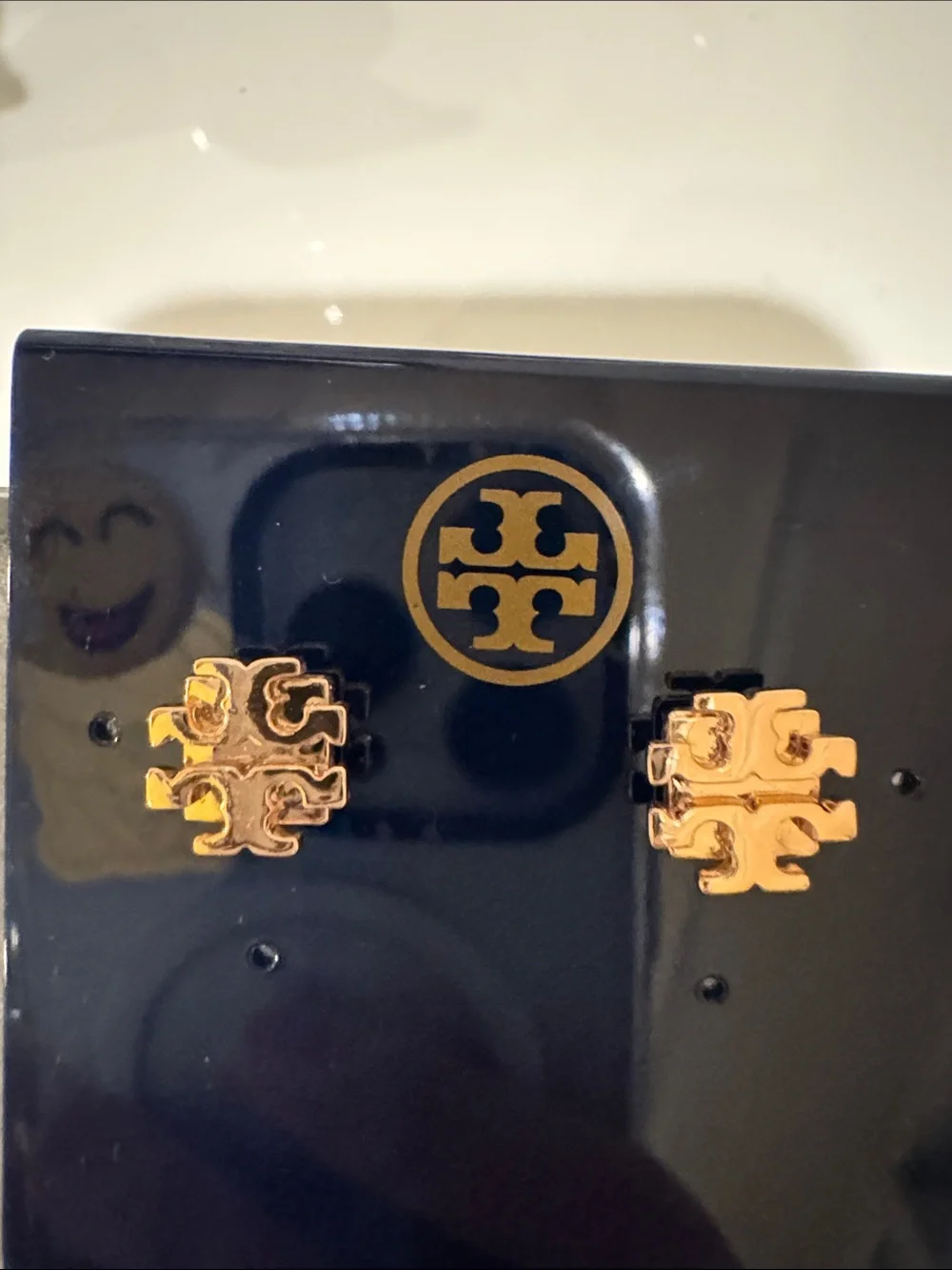 Tory Burch Rose Gold Double-T Logo Stud Earrings